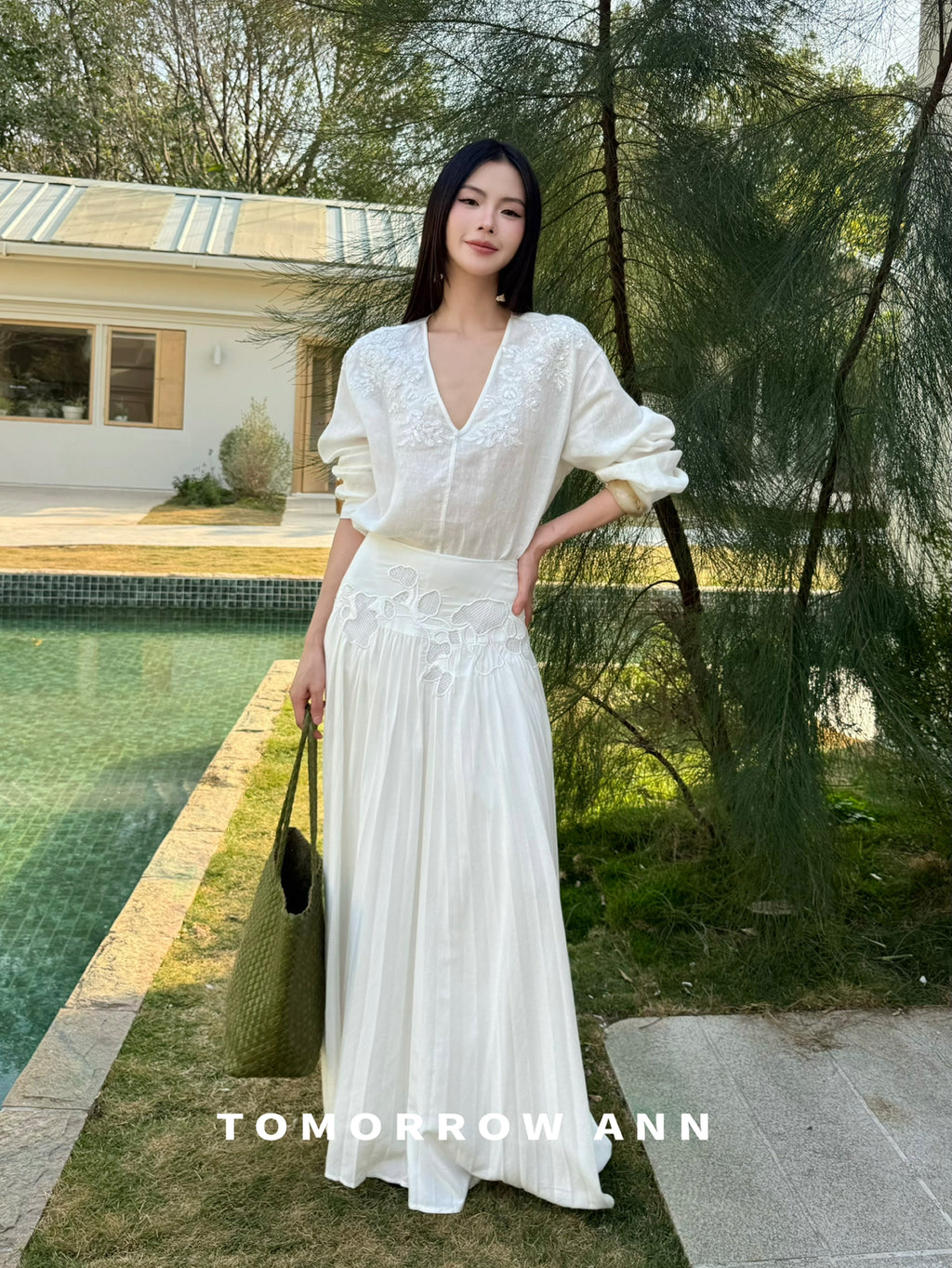 2026 Early Spring! [TOMORROW ANN] French Temperament Embroidery Sequin Fashion Blouse 12838# OZQ