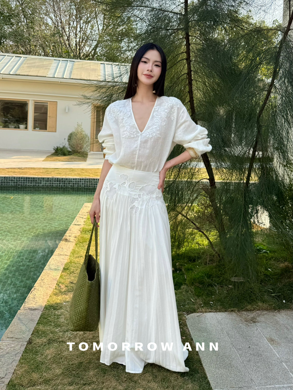 2026 Early Spring! [TOMORROW ANN] French Temperament Embroidery Sequin Fashion Blouse 12838# OZQ