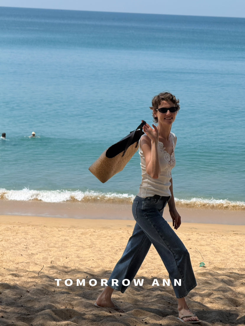 TOMORROW ANN Spring 2026 Elegant Lace Patchwork Slimming Tank Top