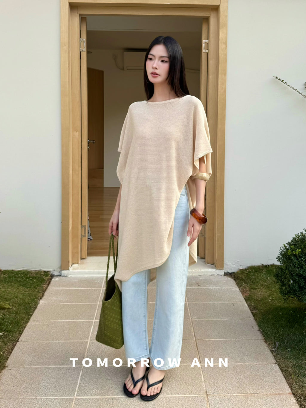 TOMORROW ANN Early Spring 2026 Lazy Style Elegant Loose Fashion Knitwear