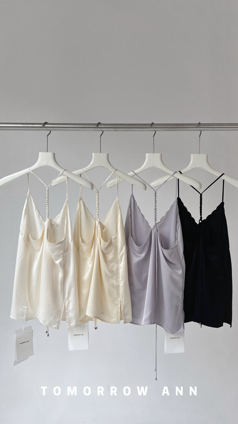 Early Spring 2026! 【TOMORROW ANN】Hand-Woven Cord Embroidered Camisole Vest 12668# OZQ