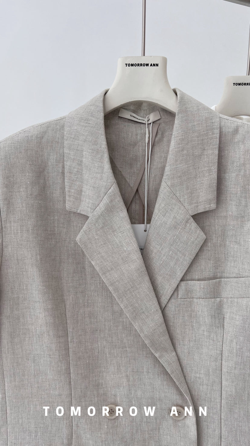 TOMORROW ANN Elegant Business Casual Double-Breasted Blazer - Timeless Commuter Style