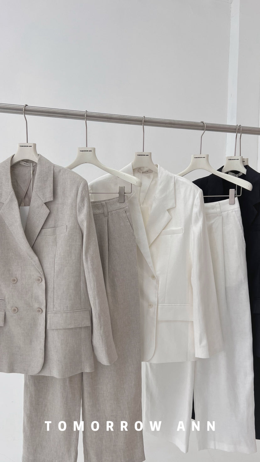 TOMORROW ANN Elegant Business Casual Double-Breasted Blazer - Timeless Commuter Style