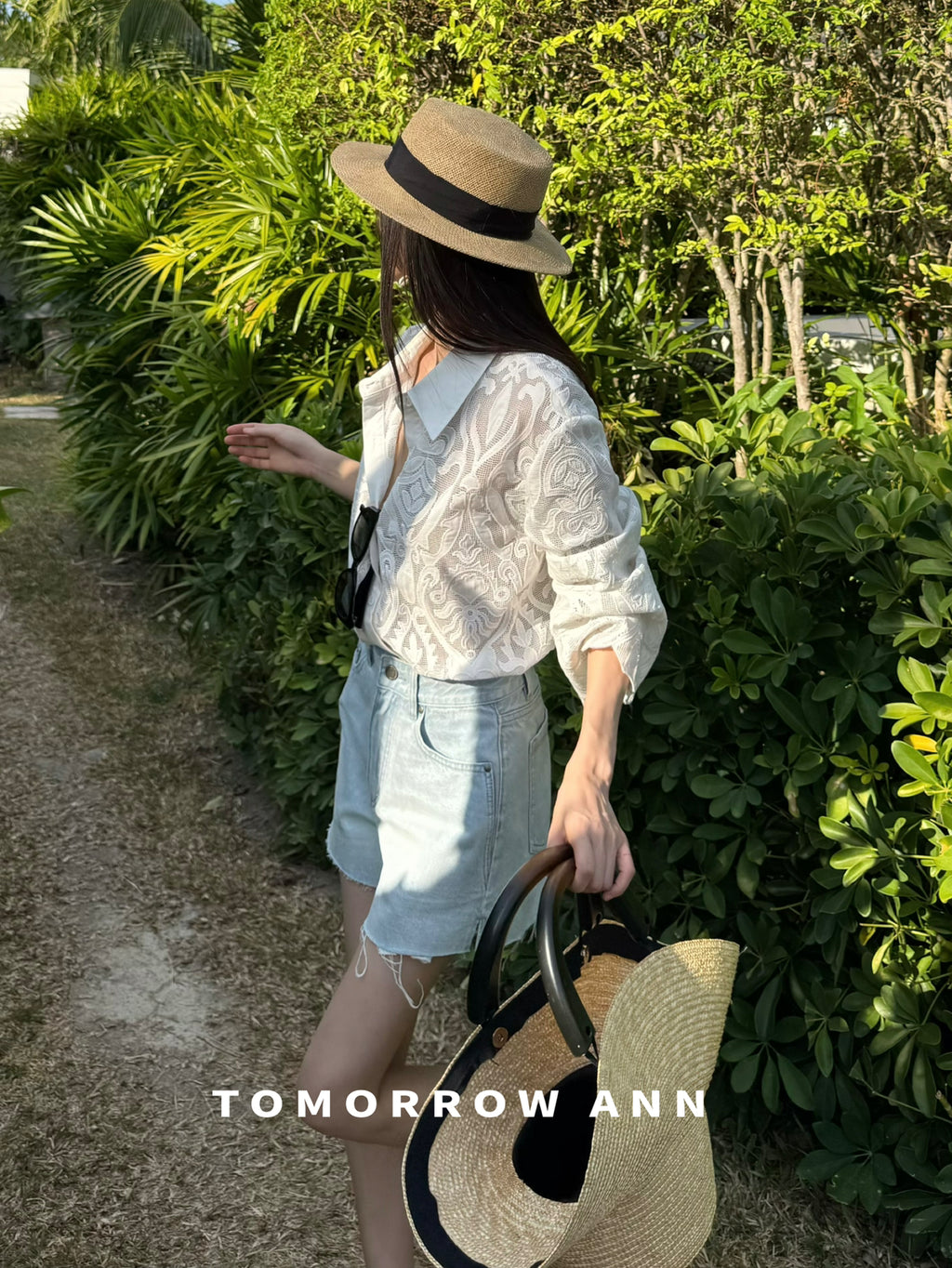 TOMORROW ANN High-Waisted Washed Denim Shorts - Versatile Spring Casual Essentials