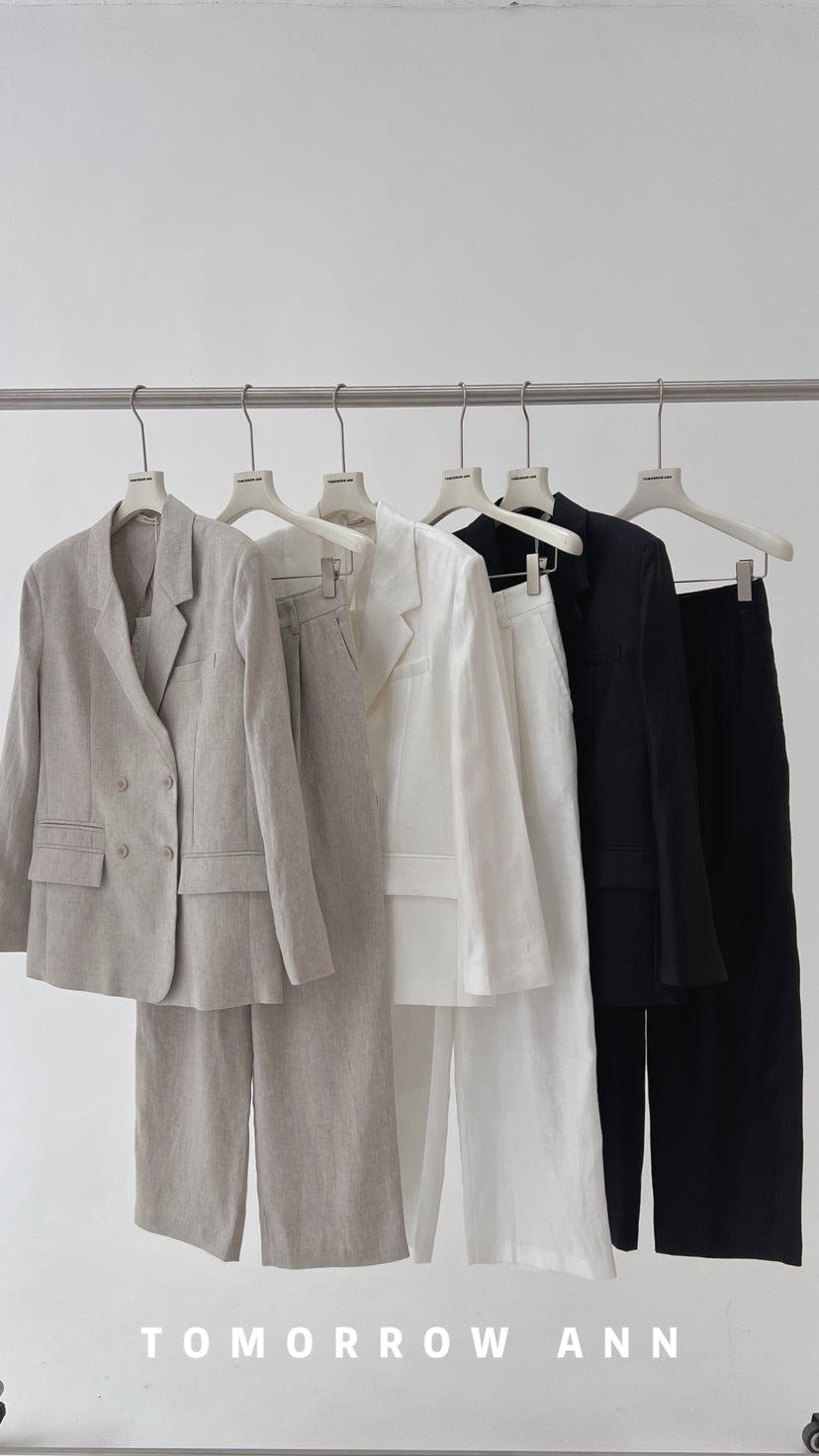 TOMORROW ANN Elegant Business Casual Double-Breasted Blazer - Timeless Commuter Style