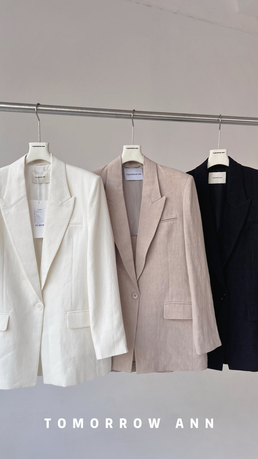 TOMORROW ANN Women's Minimalist Commuter Solid Blazer - 2026 Early Spring Collection