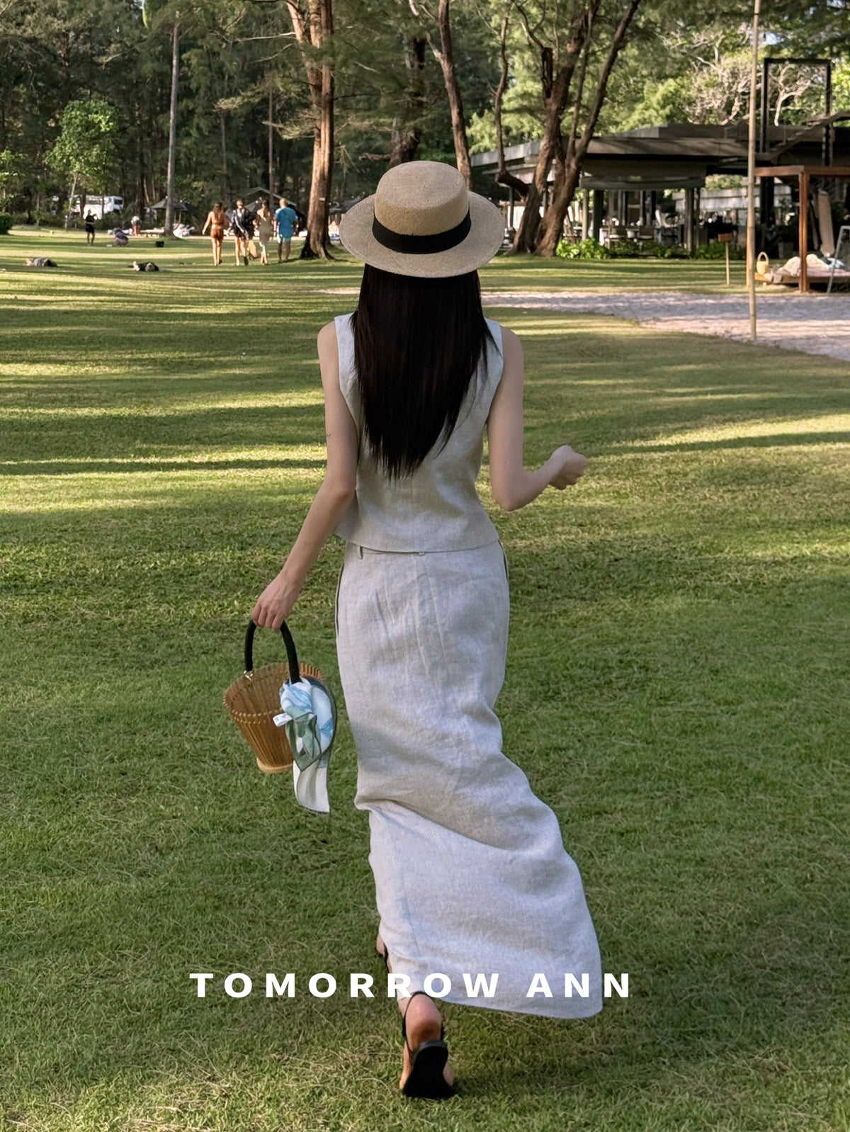 TOMORROW ANN Early Spring 2026 Elegant A-Line Midi Skirt - Slimming High-End Casual Designer Skirt