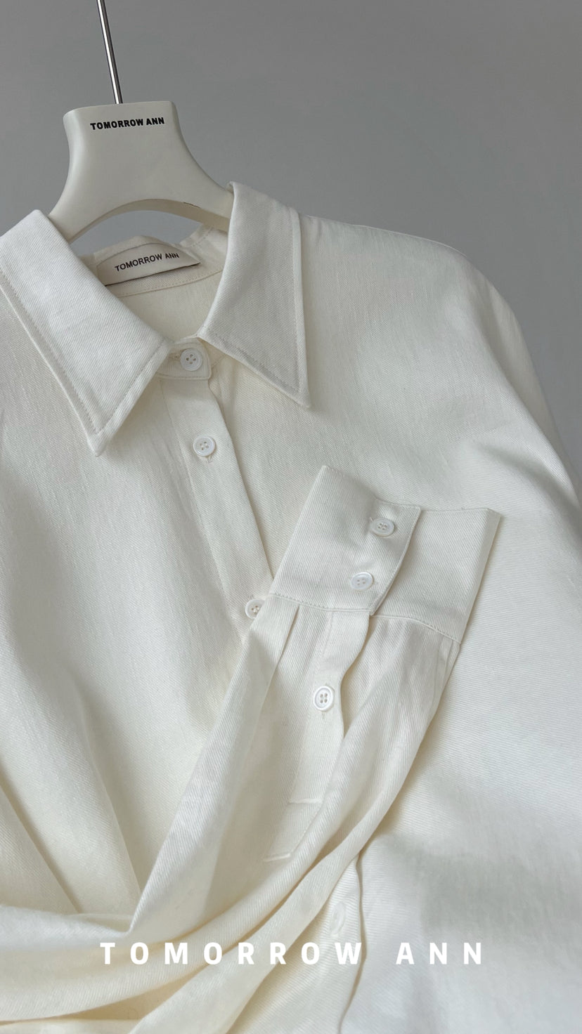 TOMORROW ANN Spring 2026 Designer Elegant Loose Versatile Button-Down Shirt