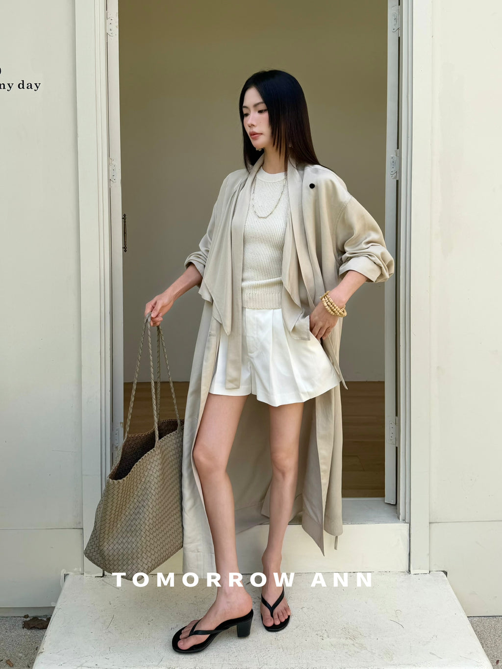 2026 Early Spring! 【TOMORROW ANN】 Minimalist Loose Drape Trench Coat (Contains 7.7% Sheep Wool) 12680# OZQ