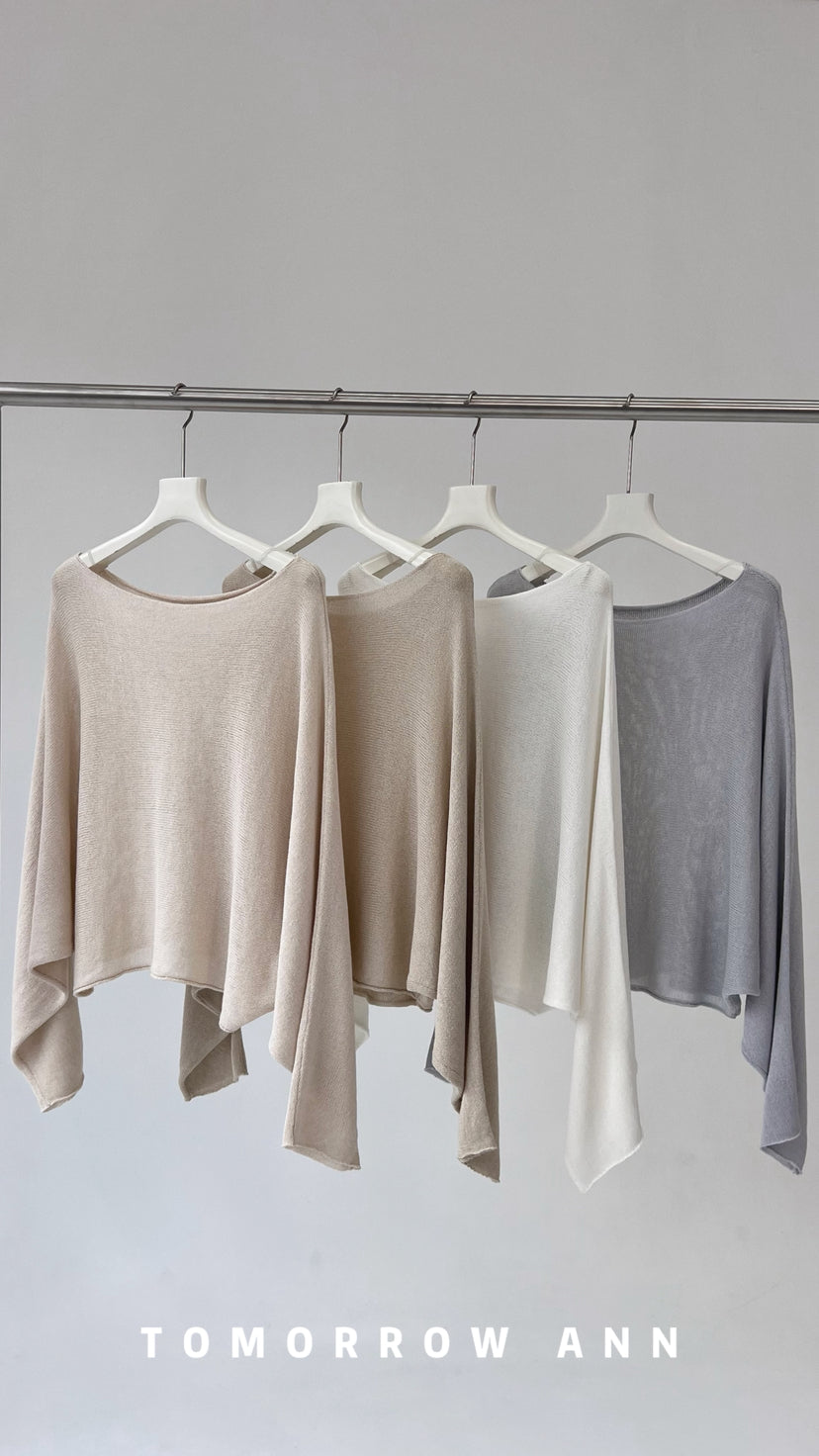 TOMORROW ANN Early Spring Elegant One-Shoulder Slimming Fine-Knit Sweater