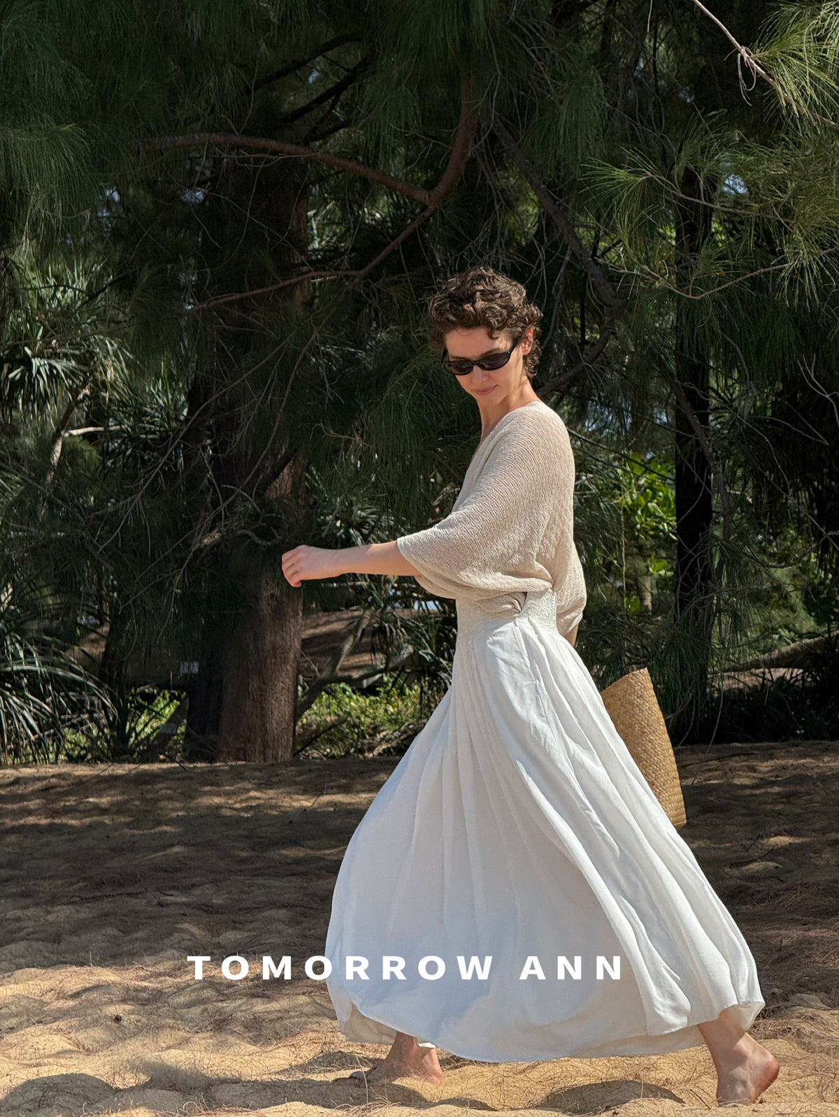 2026 Spring TOMORROW ANN Elegant High-Waist Heavy Embroidery A-Line Maxi Skirt