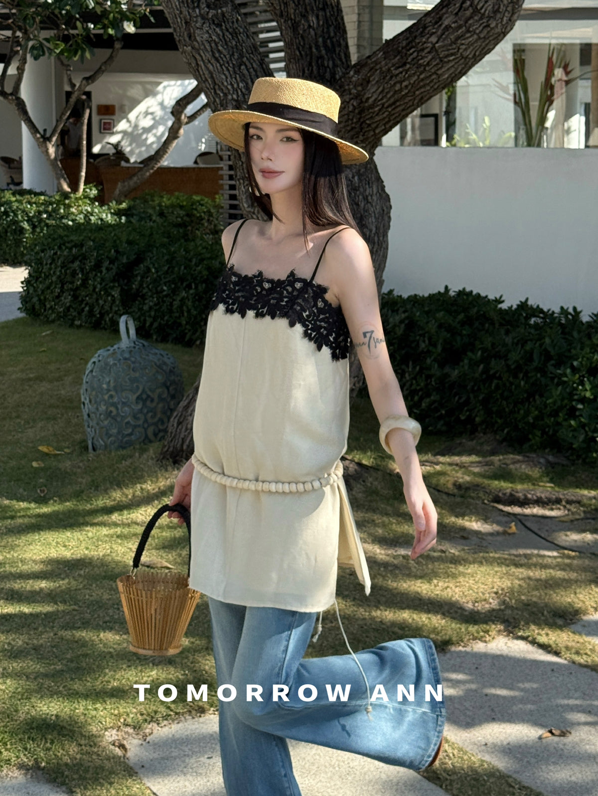 Tomorrow Ann Elegant Lace Patchwork Cami Top for Women - Spring 2026 New Arrival