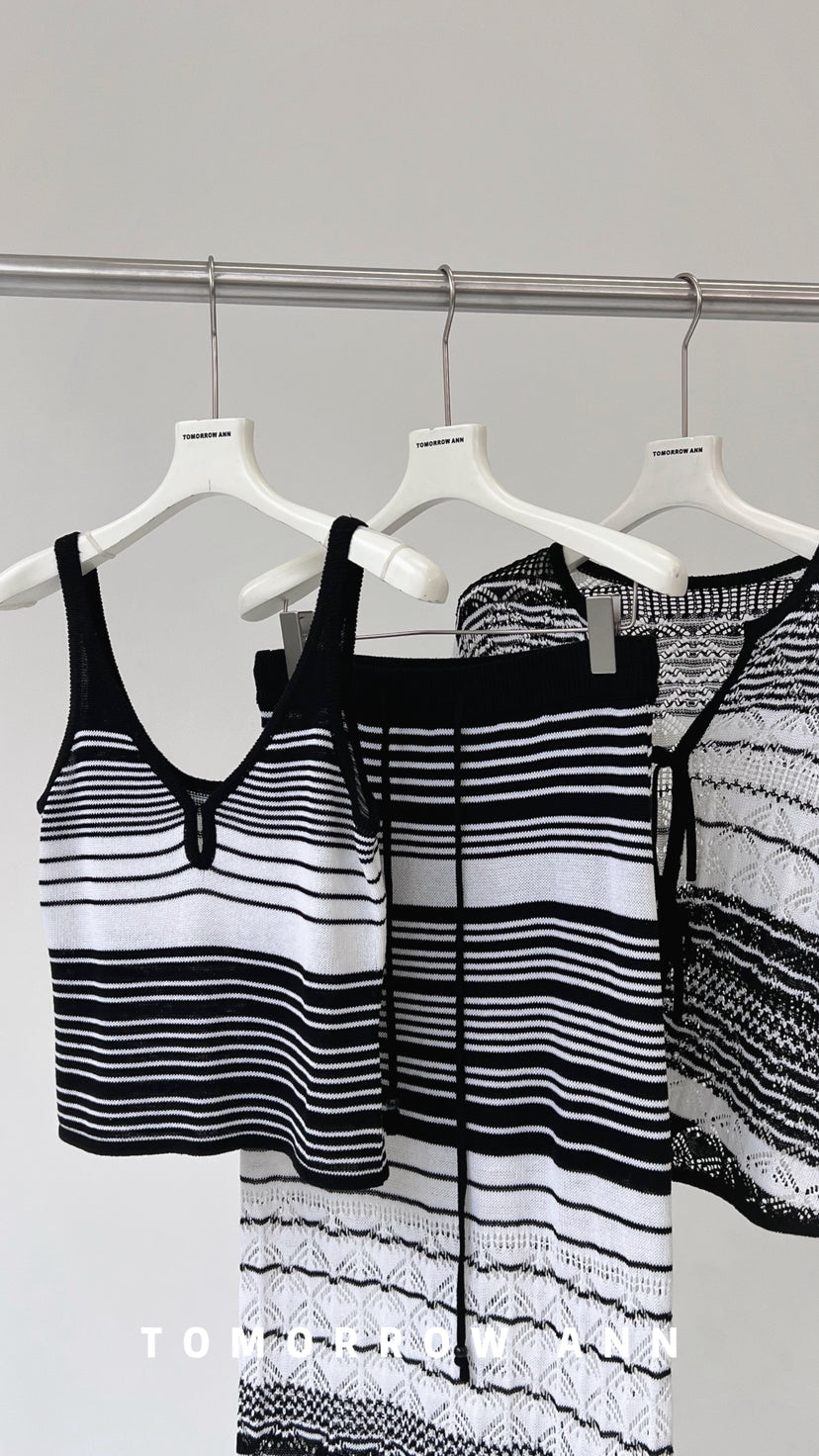 TOMORROW ANN Elegant Striped Casual Sleeveless Tank Maxi Dress - 2026 Early Spring Collection