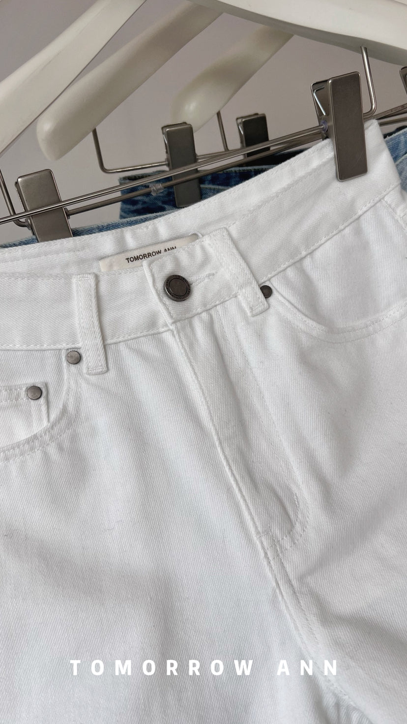 TOMORROW ANN High-Waisted Washed Denim Shorts - Versatile Spring Casual Essentials