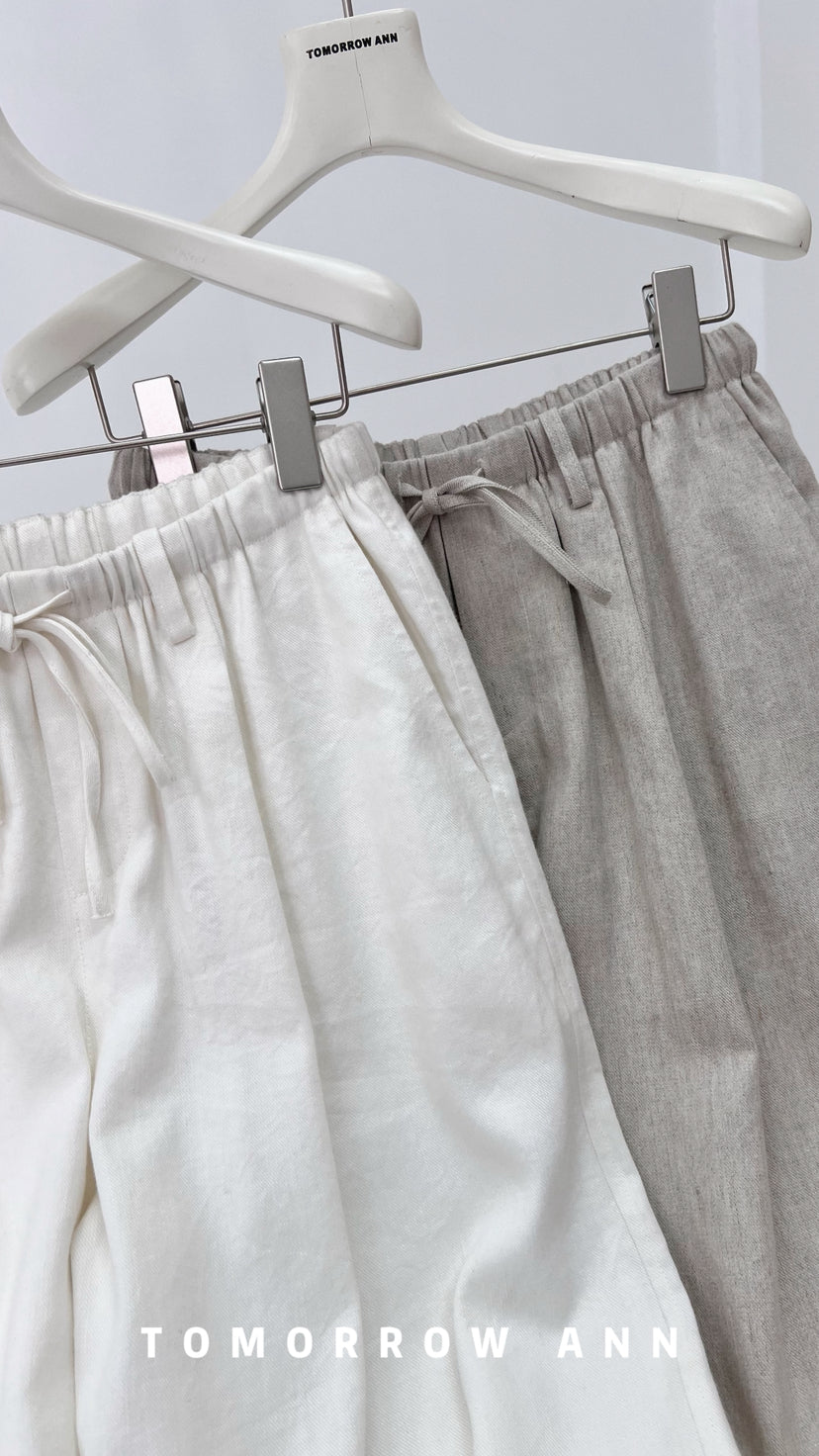 TOMORROW ANN Early Spring Minimalist Drawstring Fashion Casual Pants