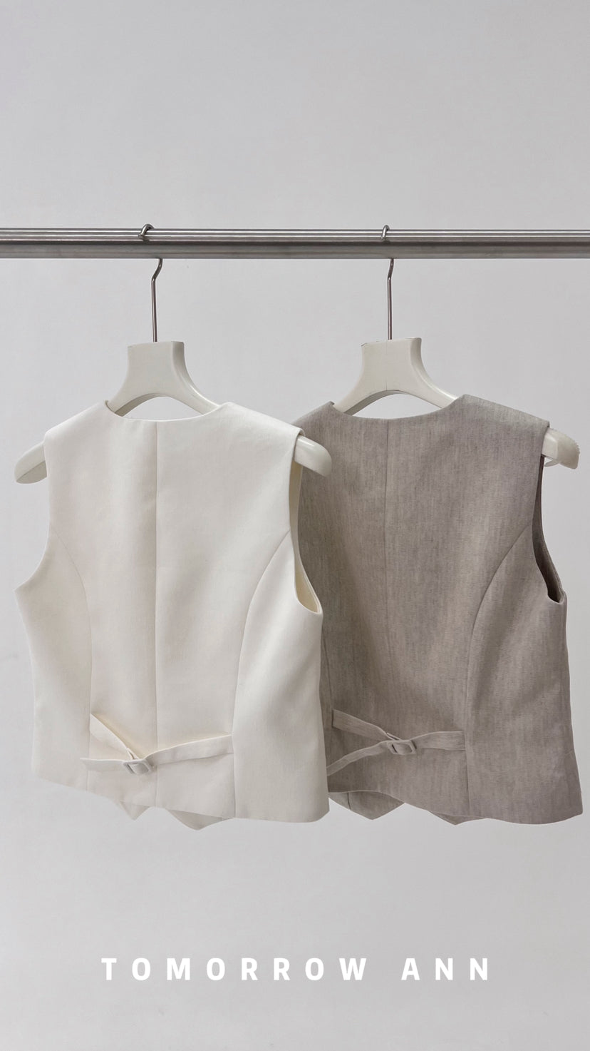 TOMORROW ANN Spring 2026 Elegant Commuter V-Neck Suit Vest - Chic Urban Style