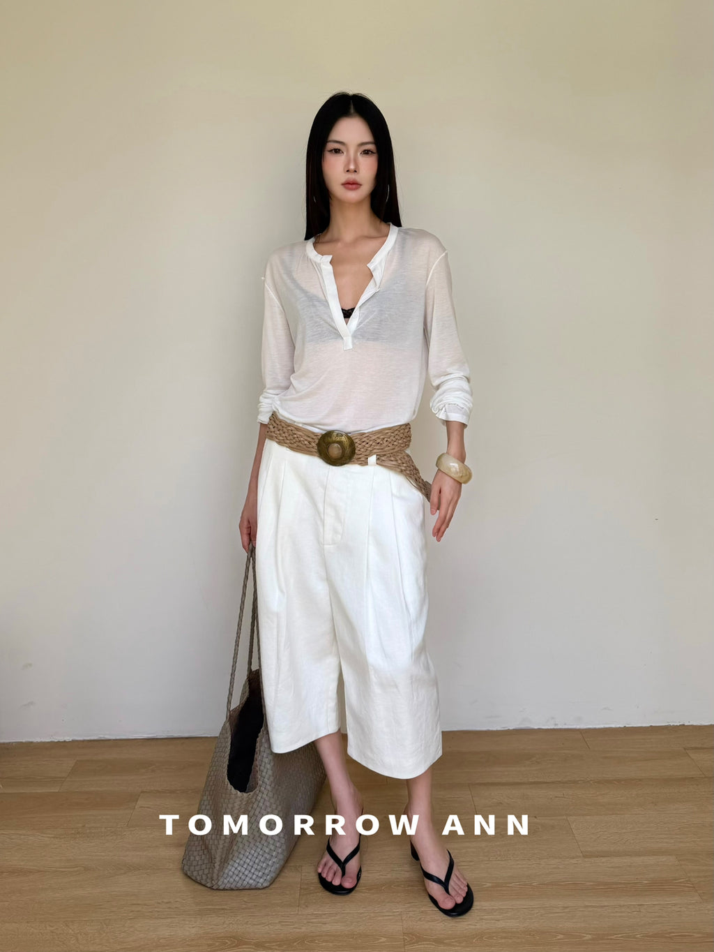 TOMORROW ANN Spring 2026 Premium Soft Cotton Everyday Essential Long Sleeve Base Layer Top