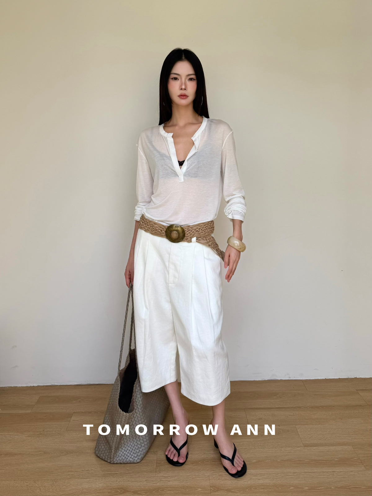 TOMORROW ANN Spring 2026 Premium Soft Cotton Everyday Essential Long Sleeve Base Layer Top