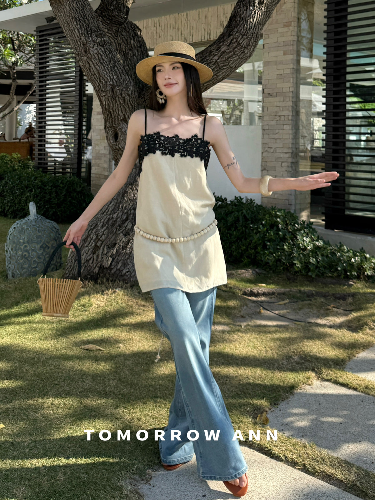 Tomorrow Ann Elegant Lace Patchwork Cami Top for Women - Spring 2026 New Arrival