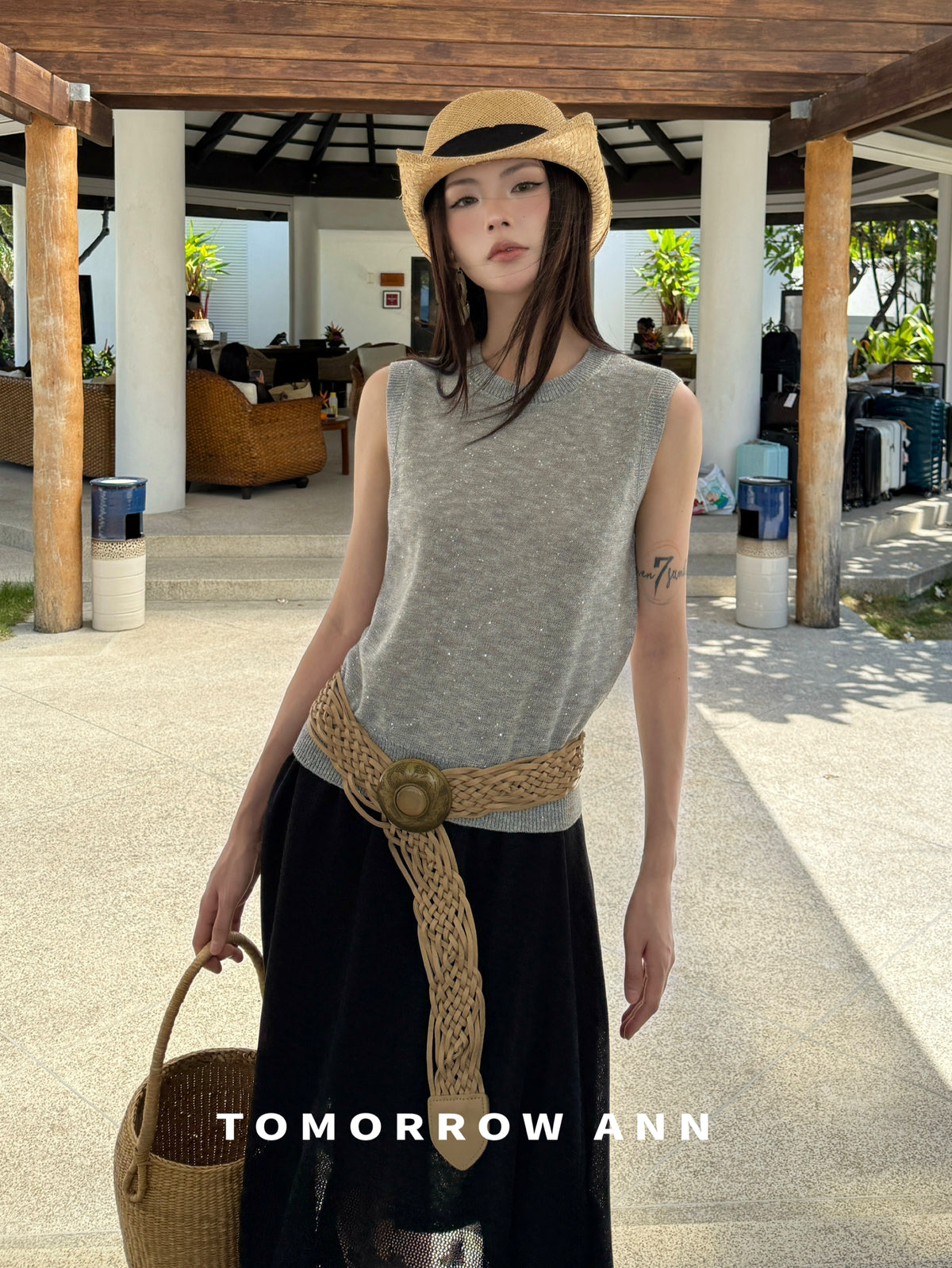 TOMORROW ANN Spring 2026 Minimalist Sequin Versatile Fashion Vest