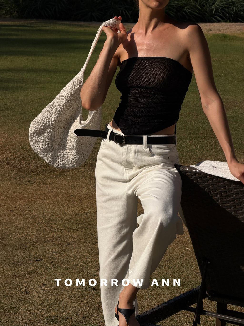 TOMORROW ANN Jacquard Textured Triangle Shawl - Premium Elegant Wrap for Women