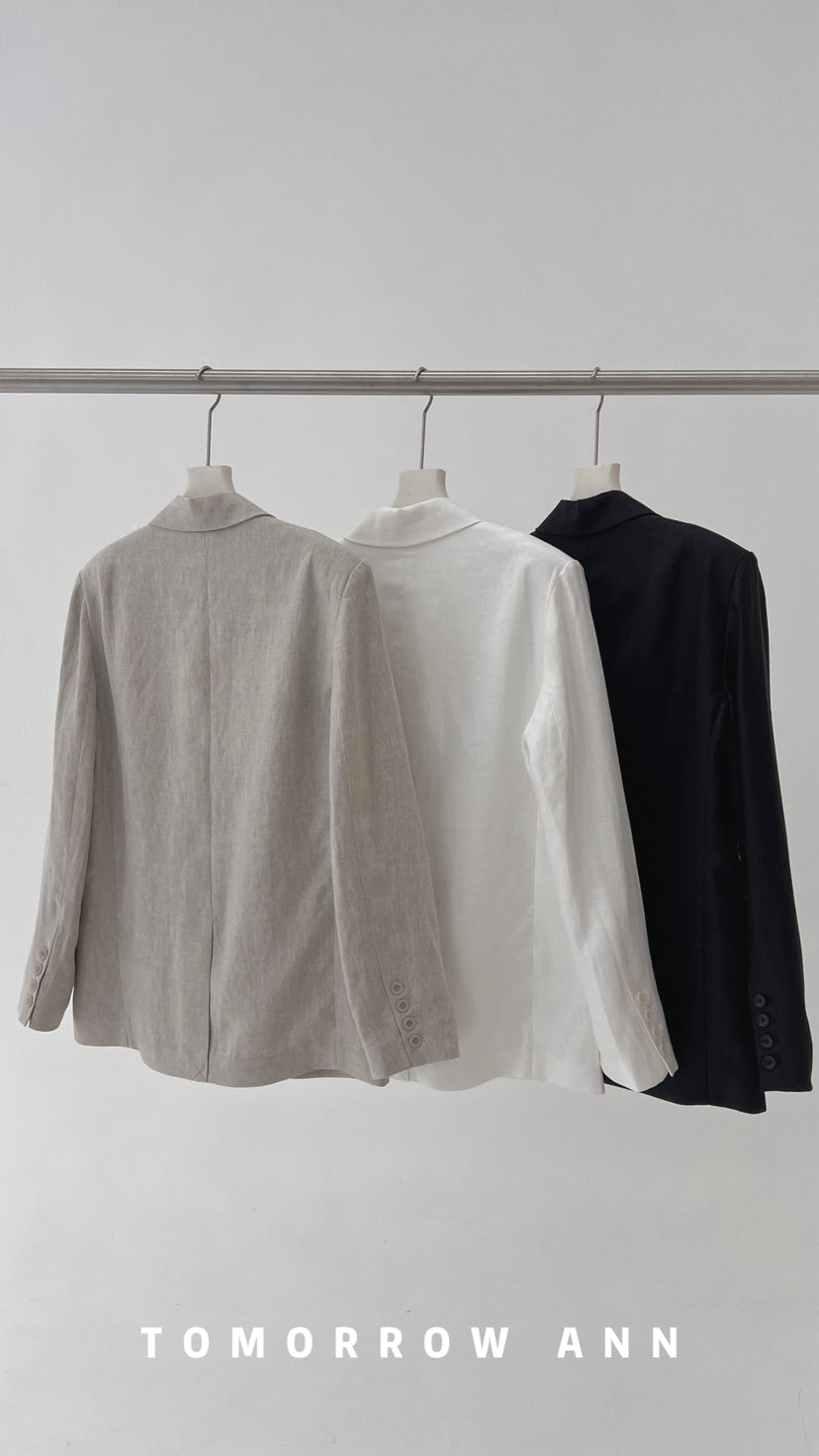 TOMORROW ANN Elegant Business Casual Double-Breasted Blazer - Timeless Commuter Style