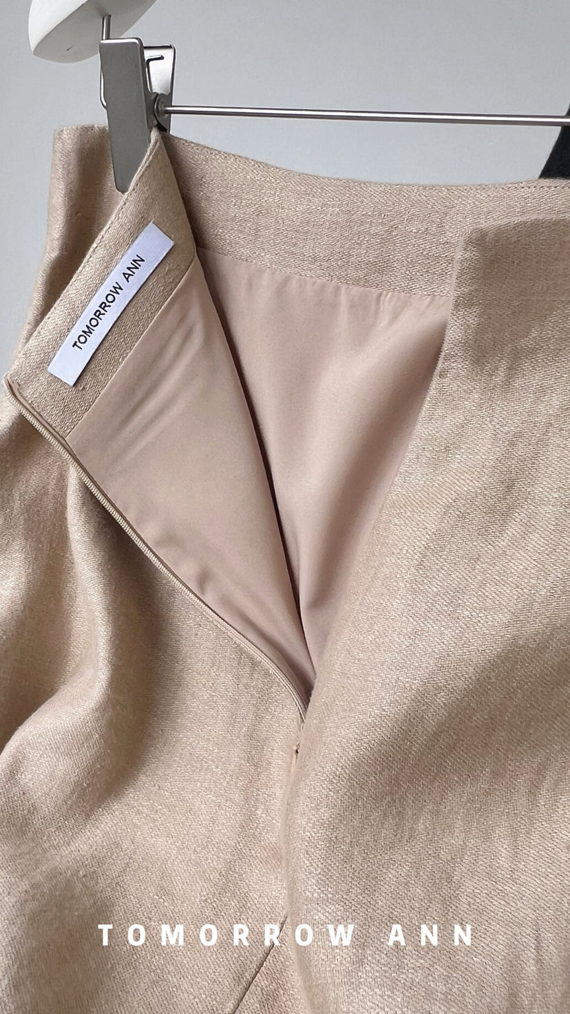TOMORROW ANN Spring 2026 Designer A-Line Midi Skirt - Versatile Chic Fashion
