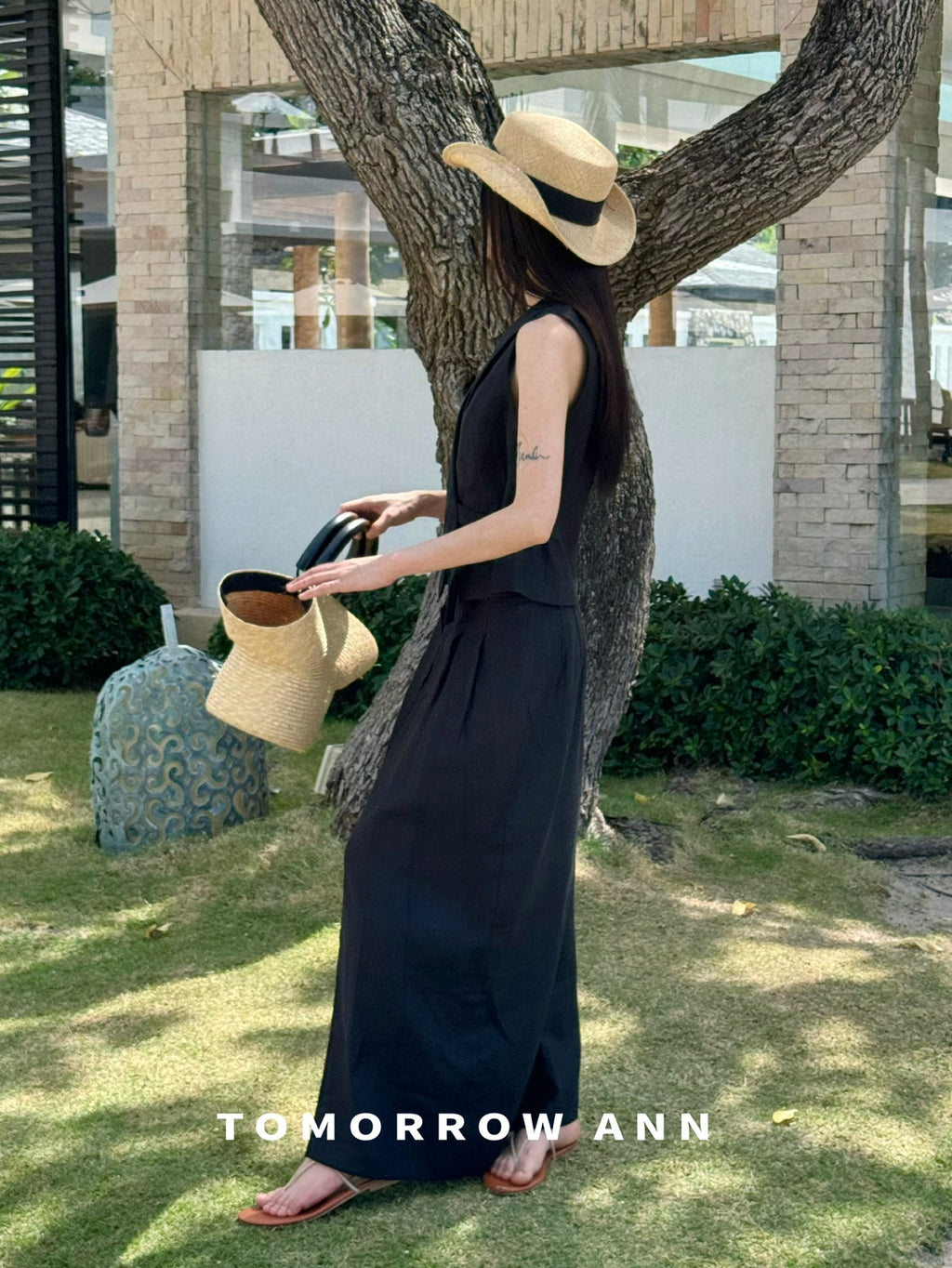 TOMORROW ANN Early Spring 2026 Elegant A-Line Midi Skirt - Slimming High-End Casual Designer Skirt