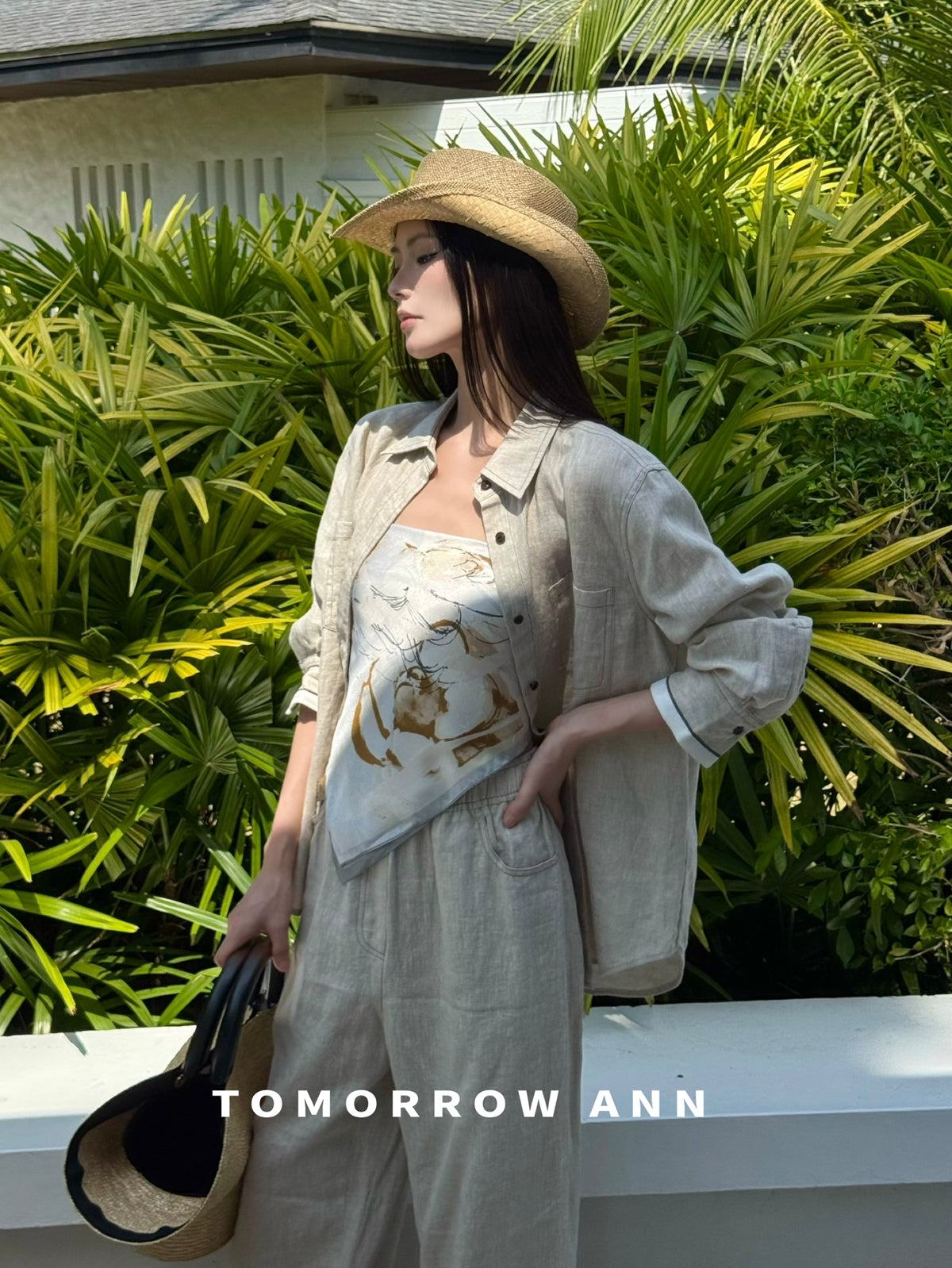TOMORROW ANN Old Money Aesthetic Wide-Leg Linen Casual Pants - Early Spring 2026 Collection