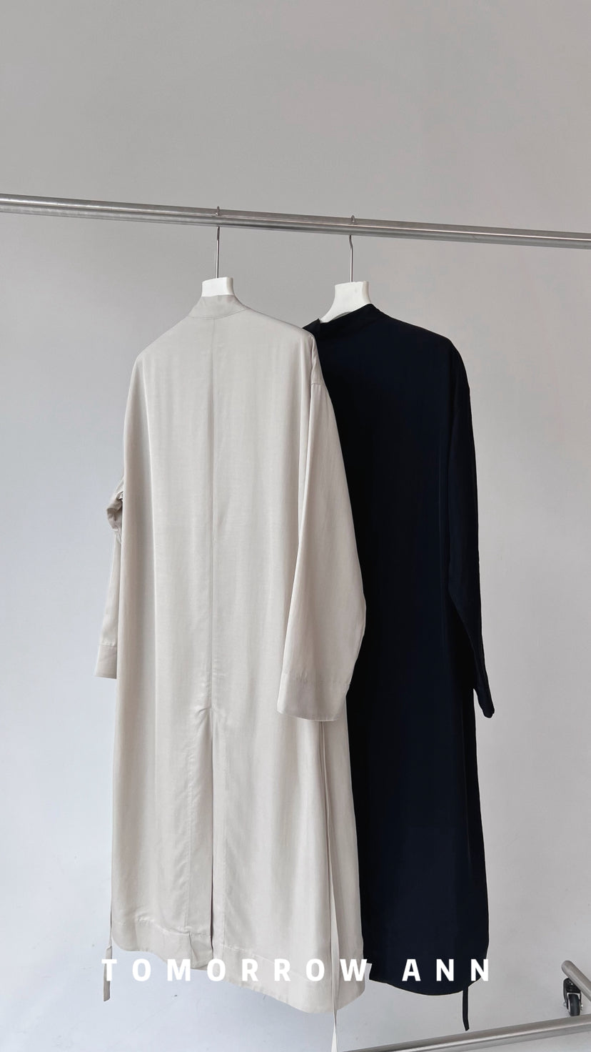 2026 Early Spring! 【TOMORROW ANN】 Minimalist Loose Drape Trench Coat (Contains 7.7% Sheep Wool) 12680# OZQ
