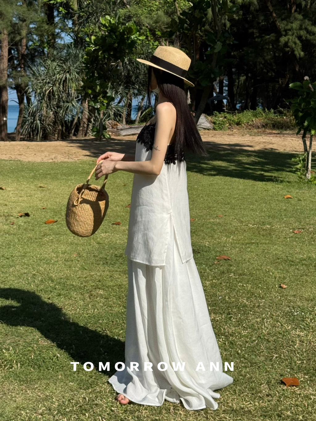 TOMORROW ANN Elegant A-Line Midi Skirt - Slimming Spring Fashion Versatile Casual Skirt