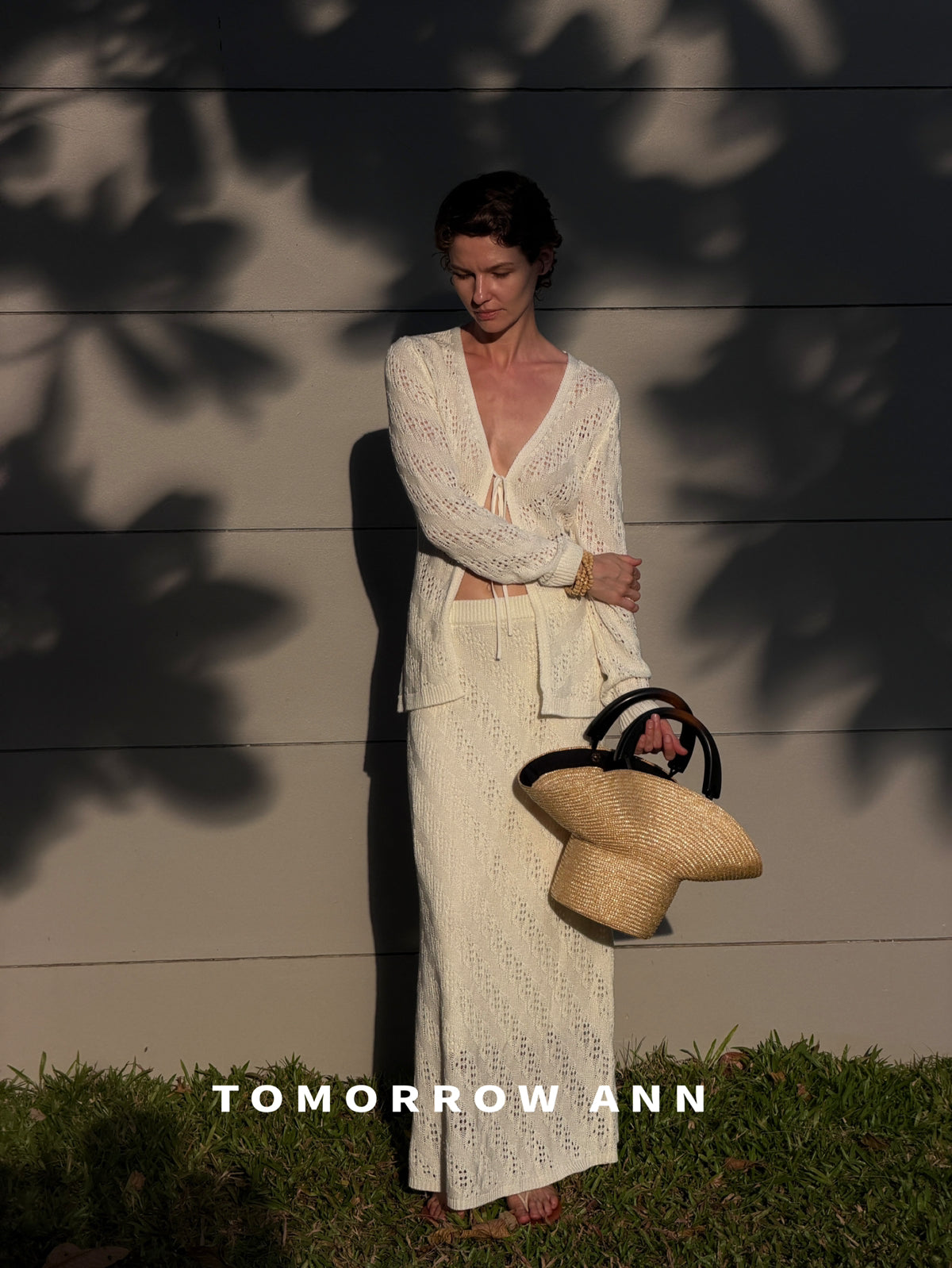 Tomorrow Ann Elegant V-Neck Tie-Front Designer Knit Cardigan - 2026 Early Spring Collection