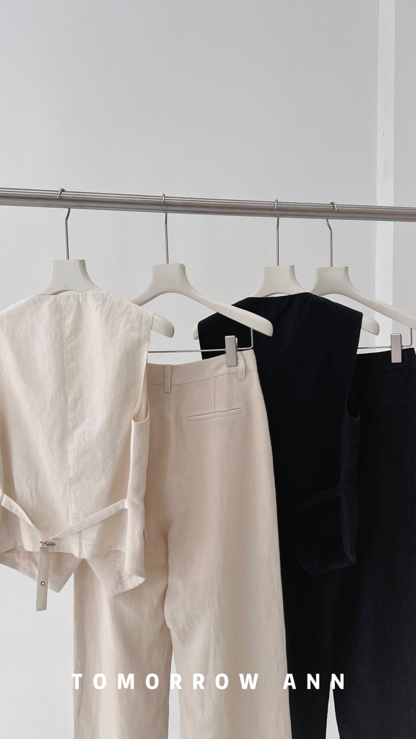 TOMORROW ANN 2026 Early Spring Designer V-Neck Commuter Vest - Chic Urban Style