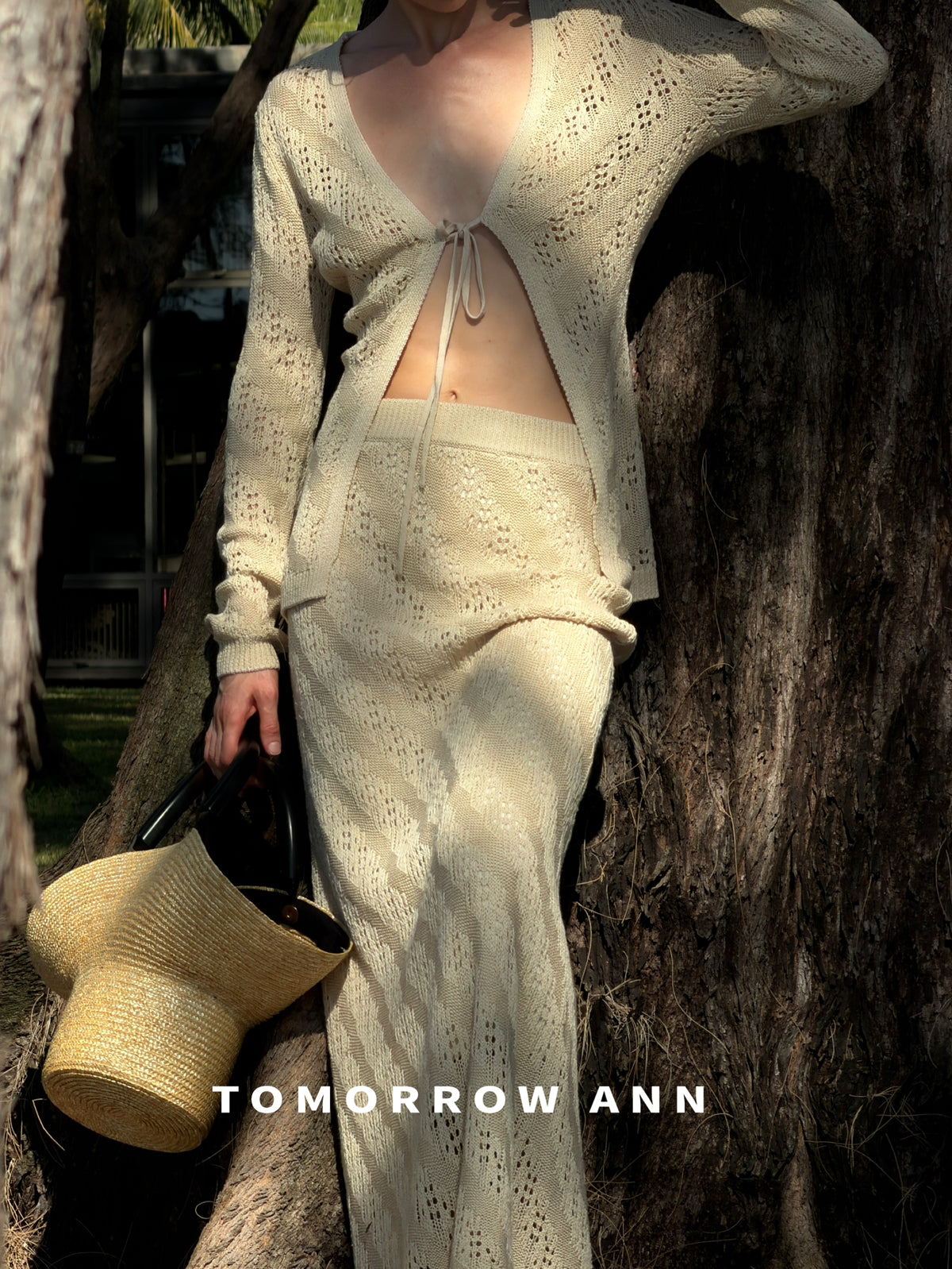 Tomorrow Ann Elegant V-Neck Tie-Front Designer Knit Cardigan - 2026 Early Spring Collection