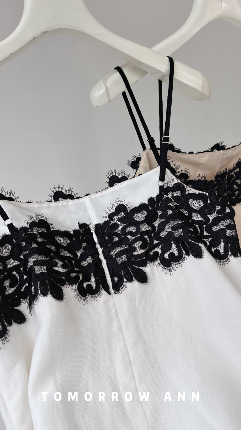 Tomorrow Ann Elegant Lace Patchwork Cami Top for Women - Spring 2026 New Arrival