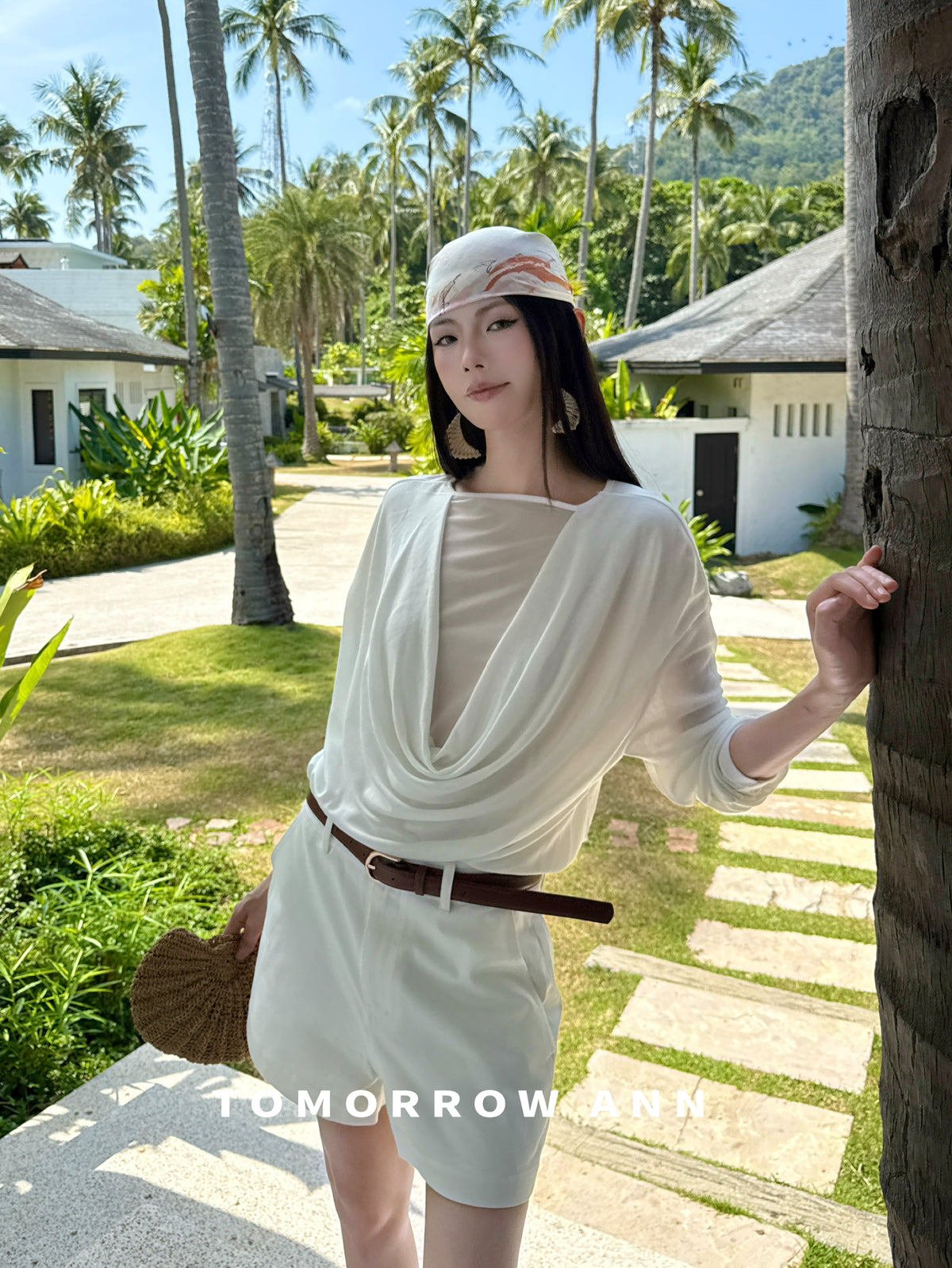 2026 Early Spring! 【TOMORROW ANN】 Elegant Ruched Slim-Fit Fashion Blouse 12626# OZQ