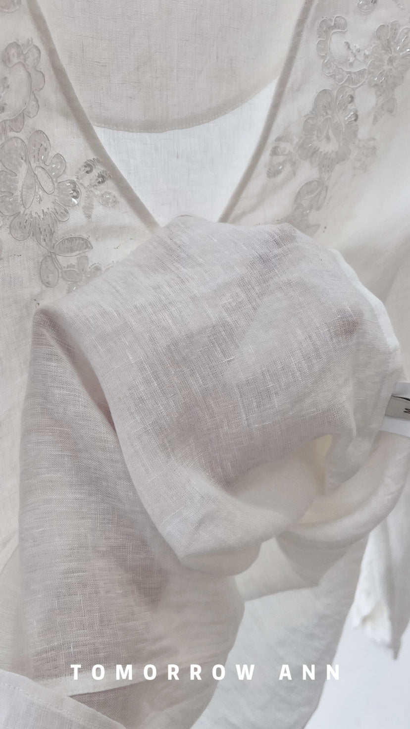 2026 Early Spring! [TOMORROW ANN] French Temperament Embroidery Sequin Fashion Blouse 12838# OZQ