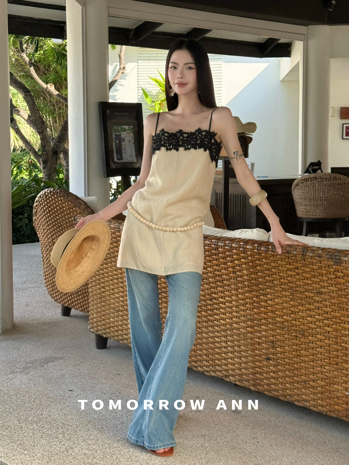 Tomorrow Ann Elegant Lace Patchwork Cami Top for Women - Spring 2026 New Arrival