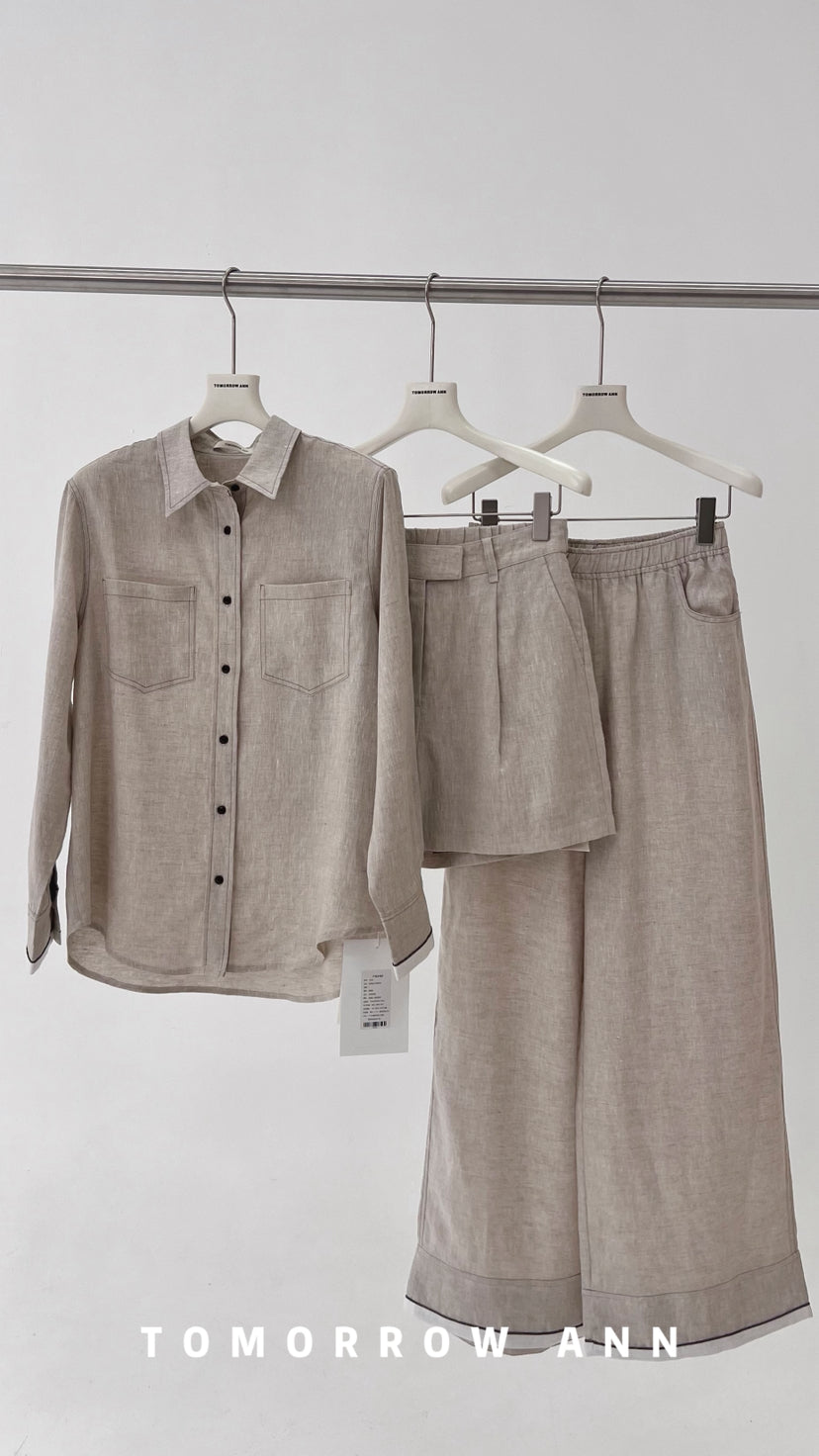 TOMORROW ANN Premium Linen Shirt - 2026 Spring Old Money Aesthetic Quiet Luxury Loose Blouse