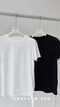 TOMORROW ANN Early Spring 2026 Premium Minimalist Solid Color Short Sleeve T-Shirt