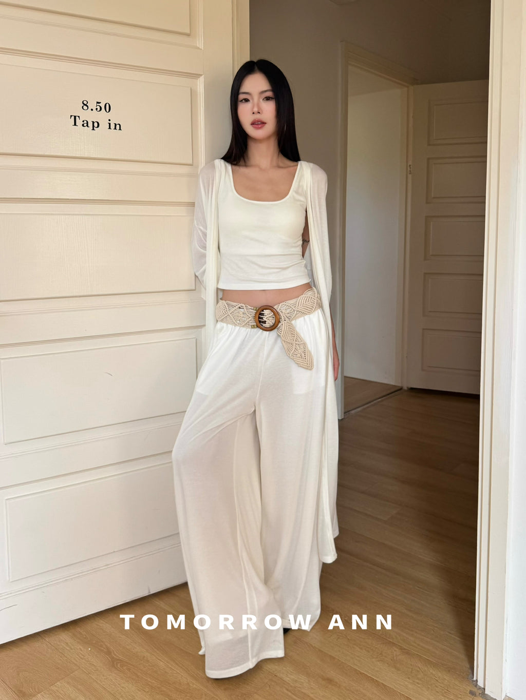 TOMORROW ANN 2026 Early Spring High-Waist Elastic Slimming Casual Pants