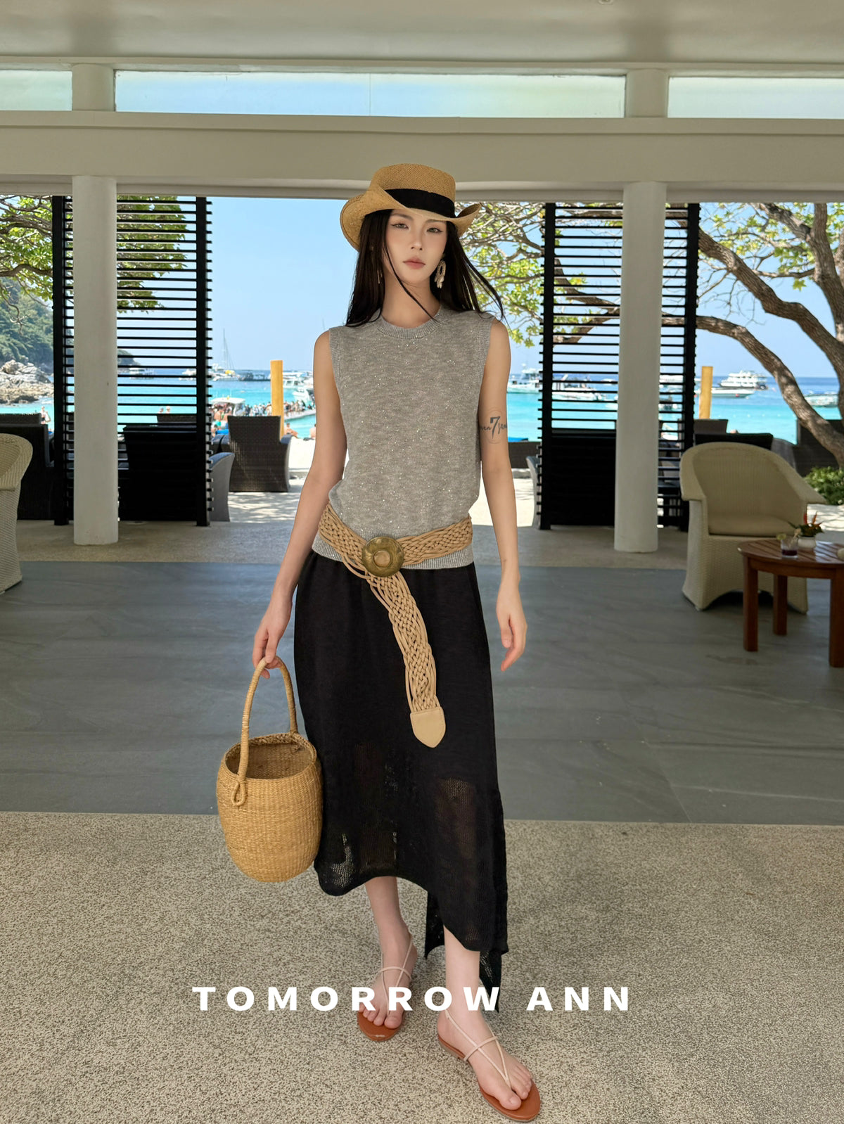 TOMORROW ANN Spring 2026 Minimalist Sequin Versatile Fashion Vest