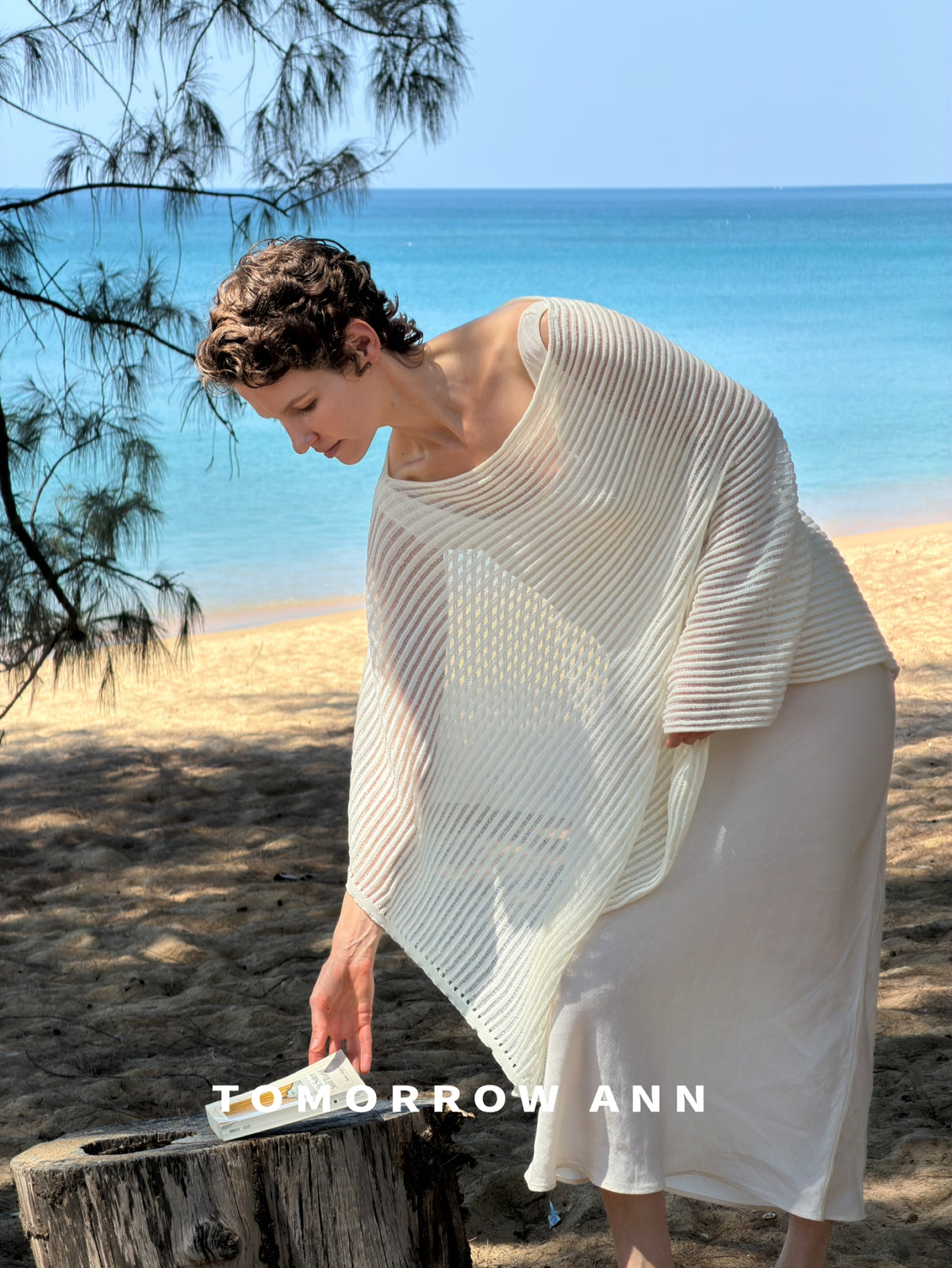 TOMORROW ANN Elegant Loose Fit Fashion Spring Knitwear - Chic Off-the-Shoulder Pullover