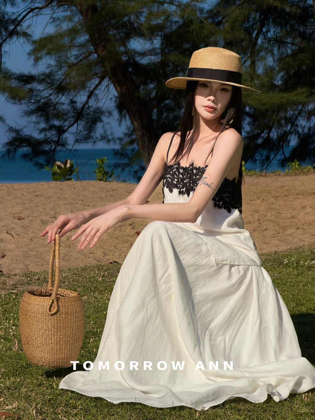 TOMORROW ANN Elegant A-Line Midi Skirt - Slimming Spring Fashion Versatile Casual Skirt