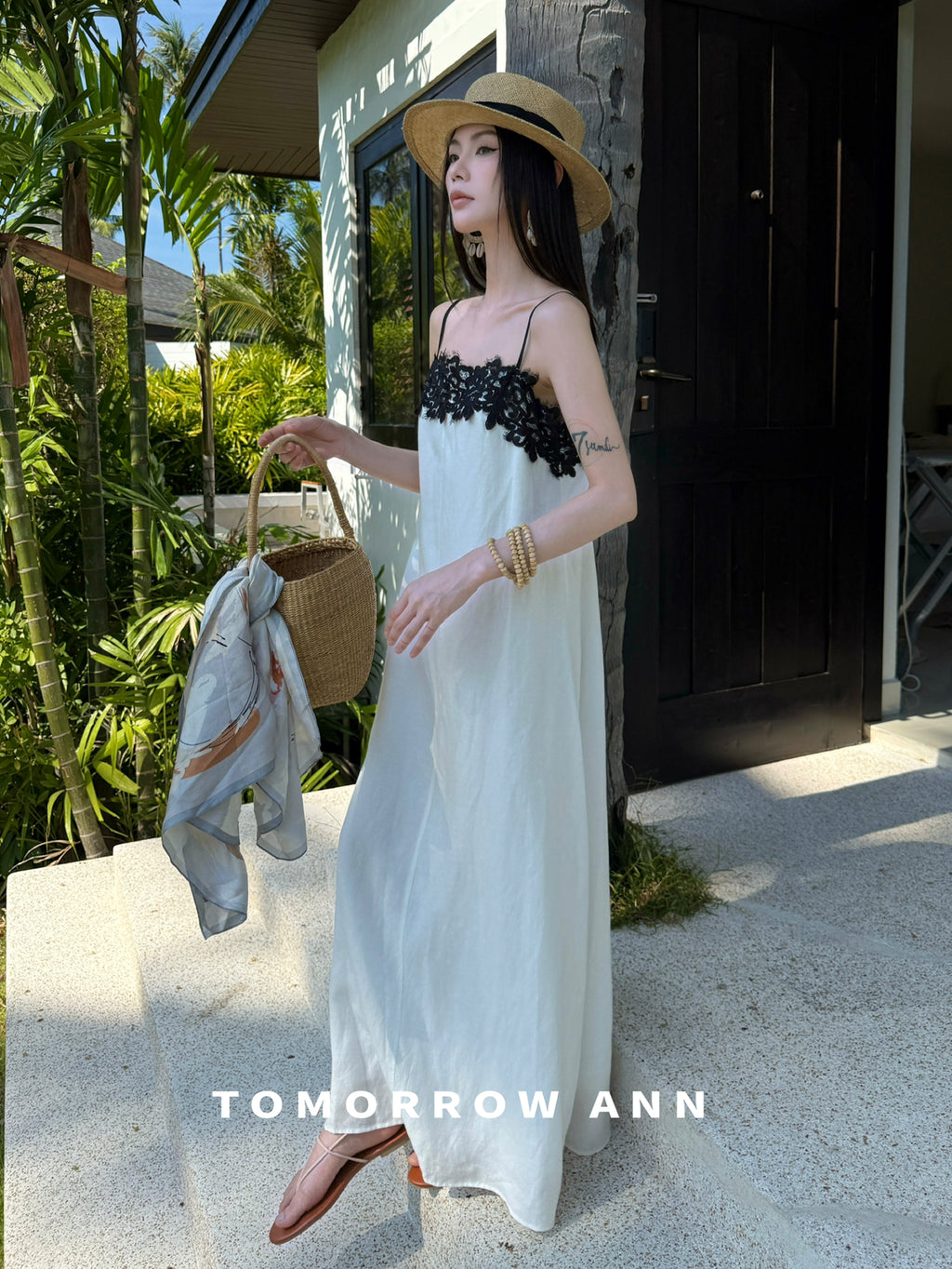 Elegant Lace Patchwork Camisole Maxi Dress - Spring Chic Designer Slip Dress for Dates