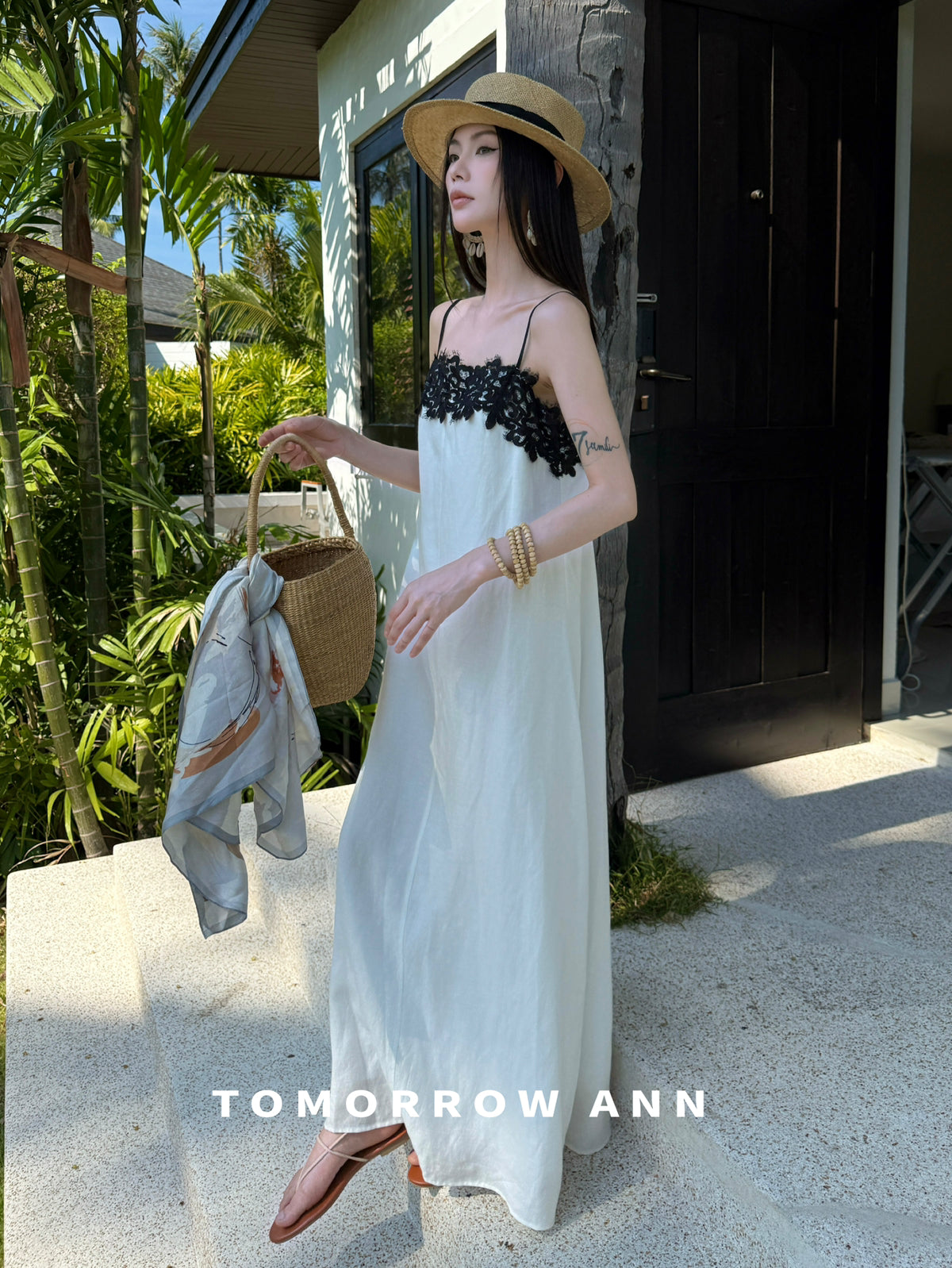 Elegant Lace Patchwork Camisole Maxi Dress - Spring Chic Designer Slip Dress for Dates
