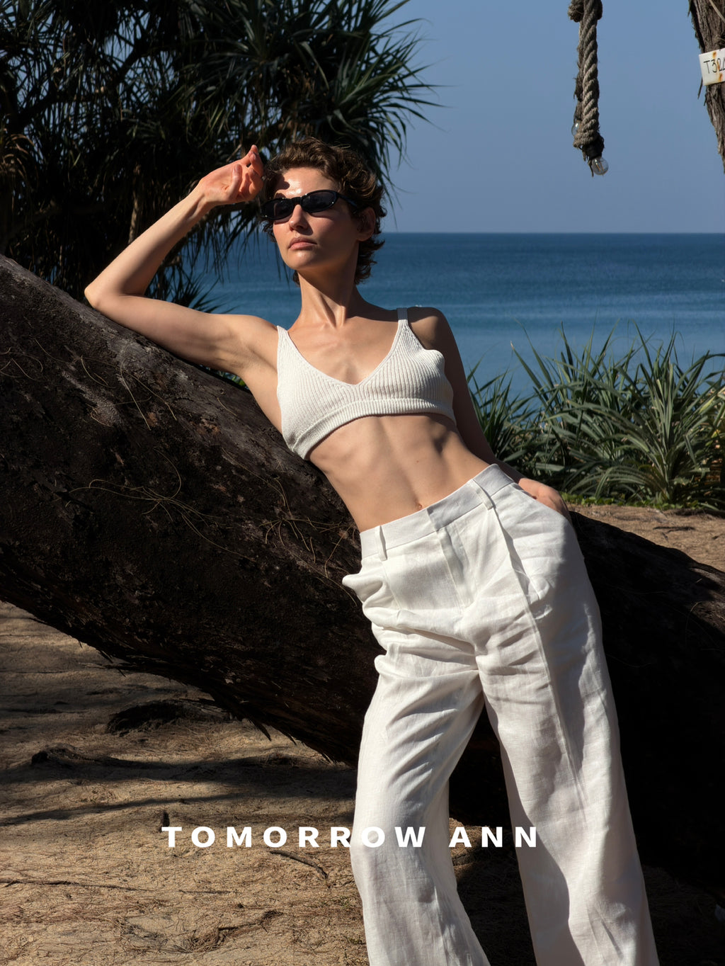 Early Spring 2026! 【TOMORROW ANN】Elegant Linen Commuter Fashion Wide-Leg Trousers 12628# OZQ