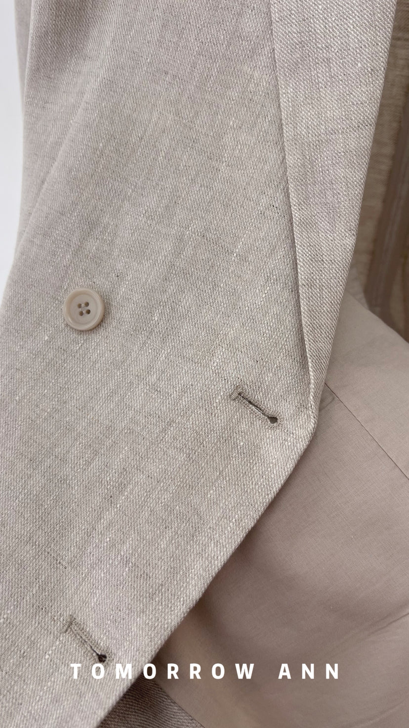TOMORROW ANN Elegant Business Casual Double-Breasted Blazer - Timeless Commuter Style
