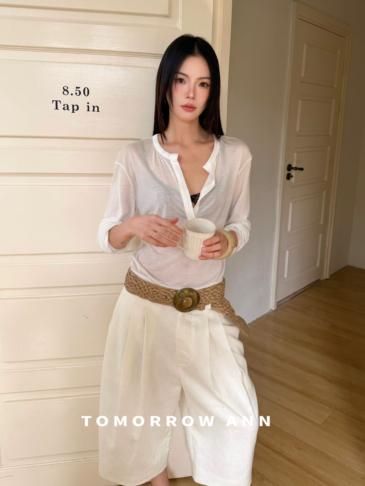 TOMORROW ANN Spring 2026 Premium Soft Cotton Everyday Essential Long Sleeve Base Layer Top