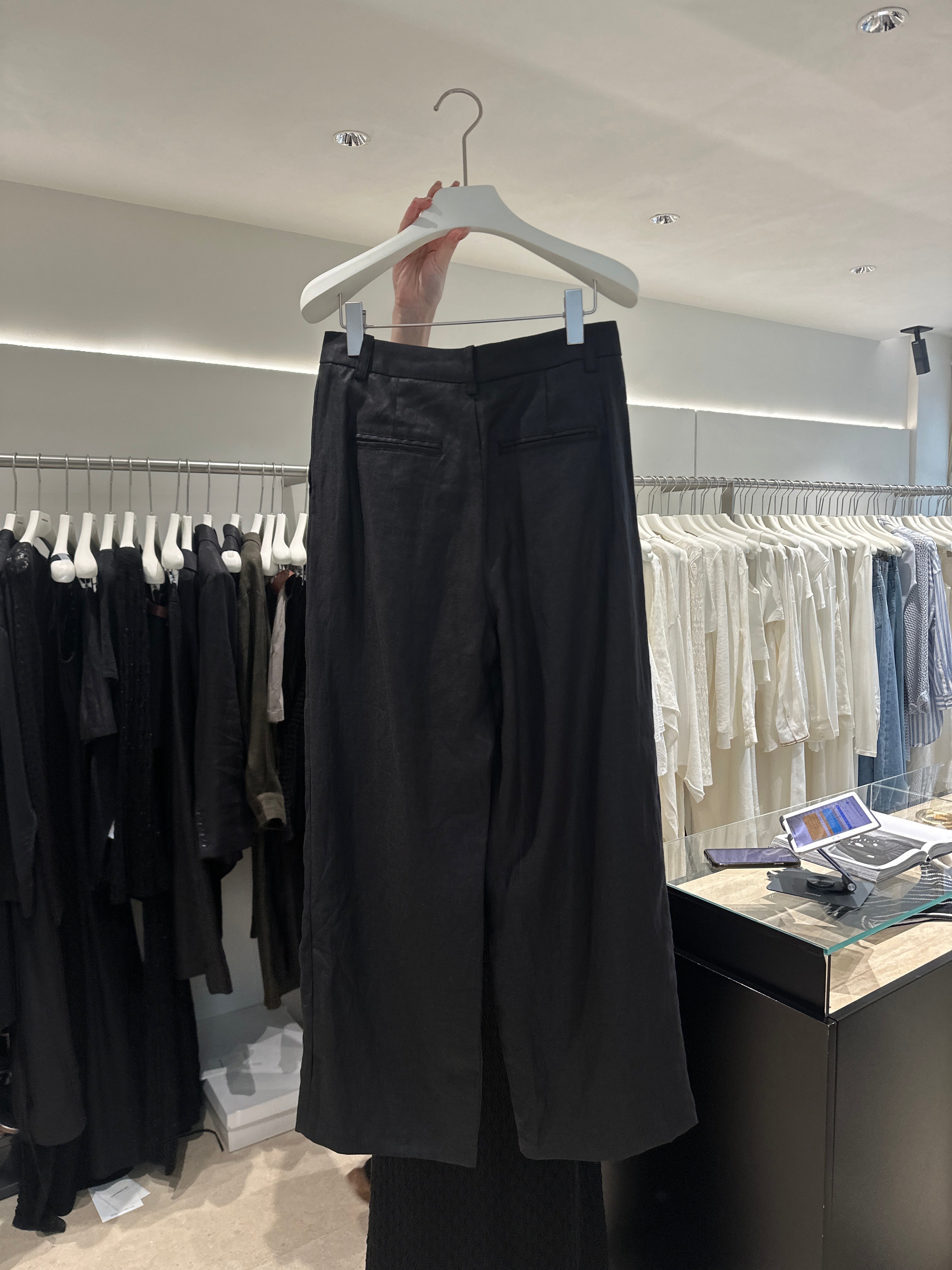 Early Spring 2026! 【TOMORROW ANN】Elegant Linen Commuter Fashion Wide-Leg Trousers 12628# OZQ